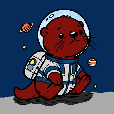 otter in a space suit