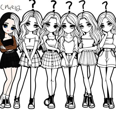 a group of girls realistic