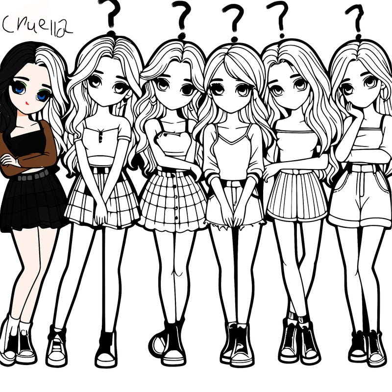 a group of girls realistic