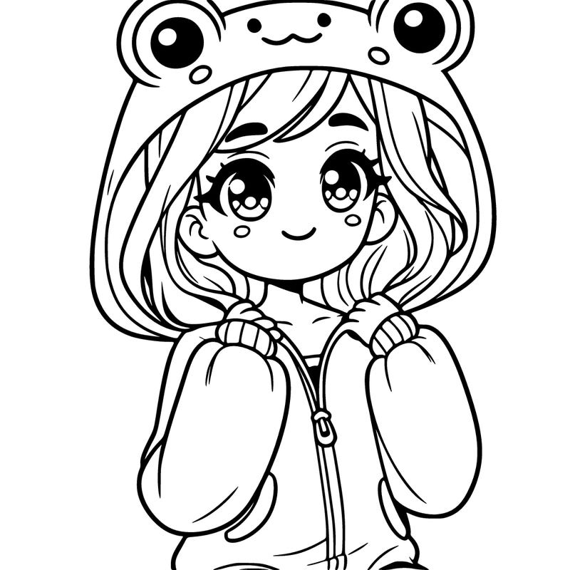 pretty girl in frog onesie