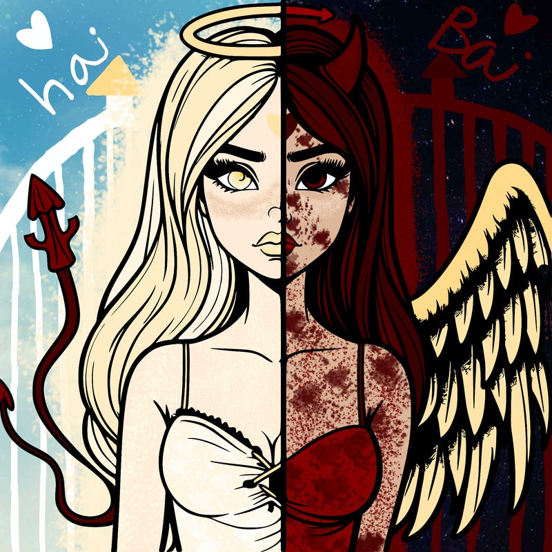 devil vs angel realistic girl