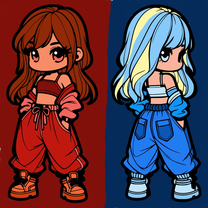 girl in crop top and baggy pants