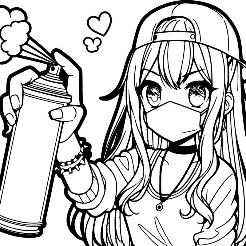 spray paint girl anime