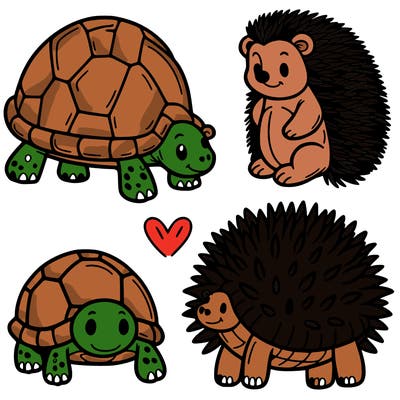 turtles and hedgehogs