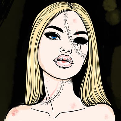 realistic woman with full lips
