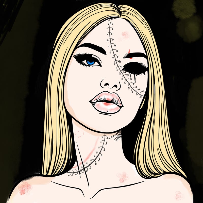realistic woman with full lips