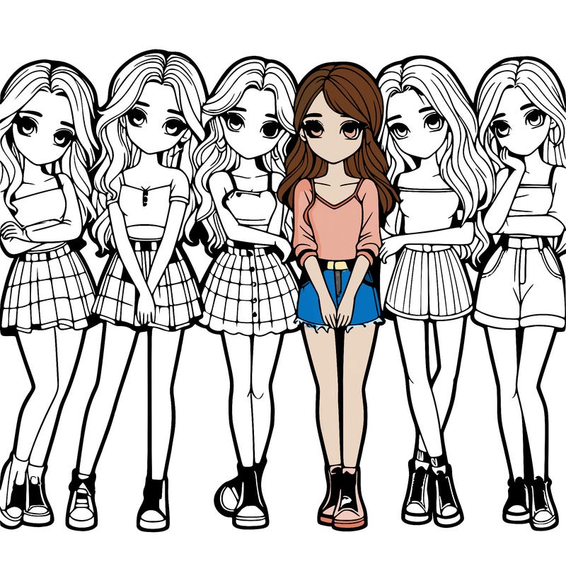 a group of girls realistic