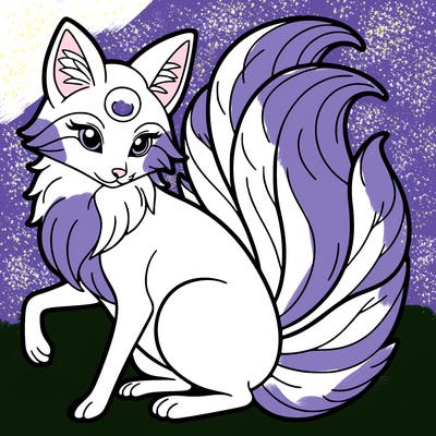 beautiful nine tailed fox