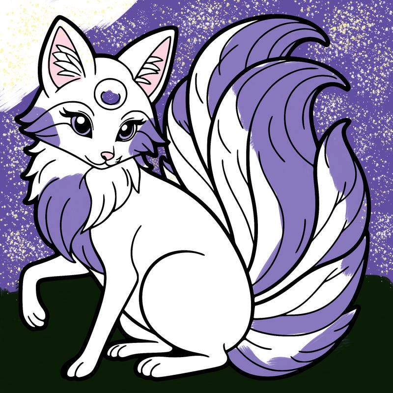 beautiful nine tailed fox