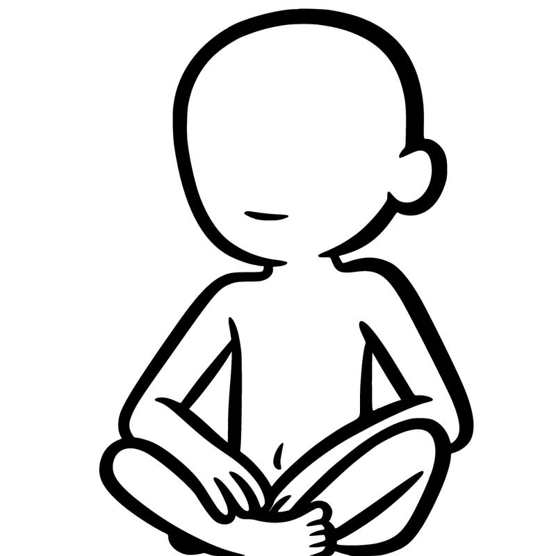 a human with nothing on them