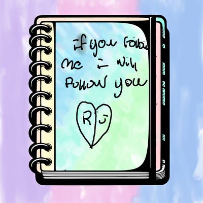 blank, realistic notebook