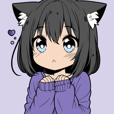 shy anime catgirl