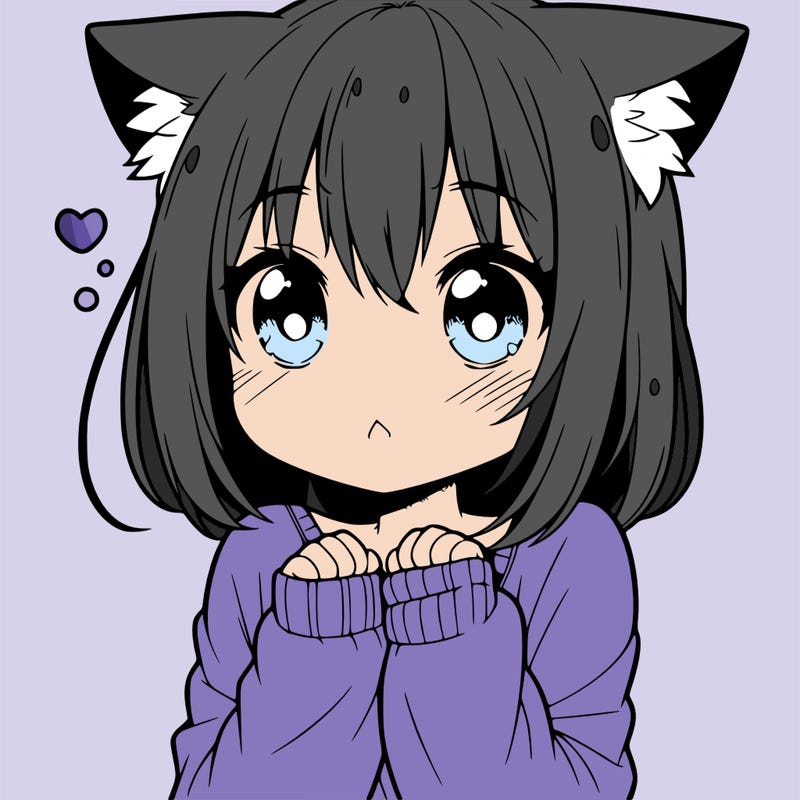 shy anime catgirl