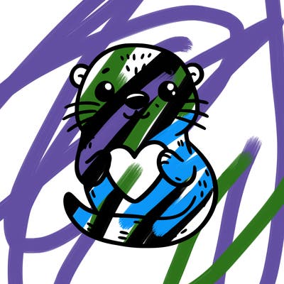 otter with a heart