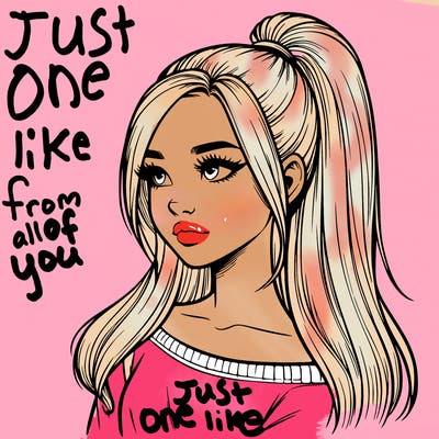 realistic girl with a high ponytail