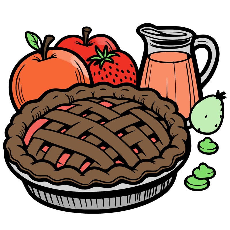 a pie of food
