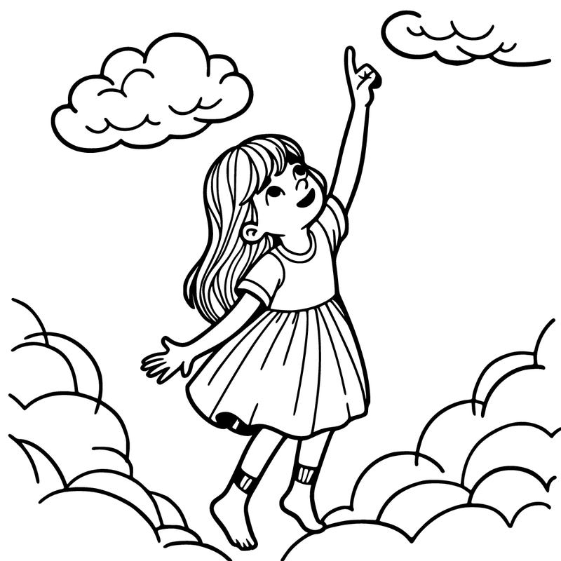 girl trying to reach the sky
