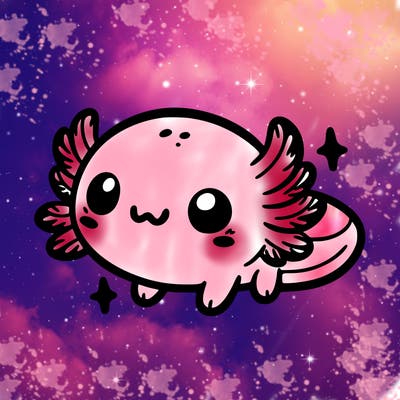 cute easy baby axolotl