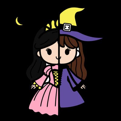 split princess and witch