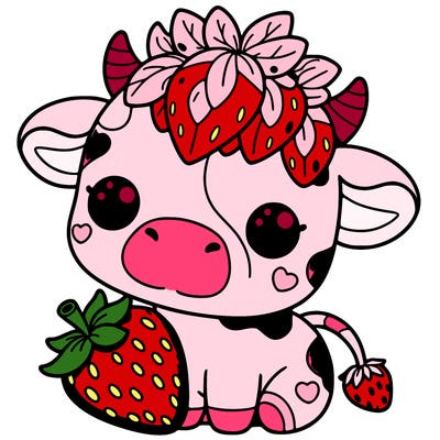 cute strawberry cow