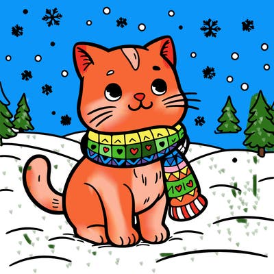 cat in the snow