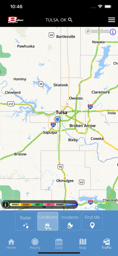 KTUL WX - Real time traffic and road conditions map of Tulsa Oklahoma in the KTUL WX app