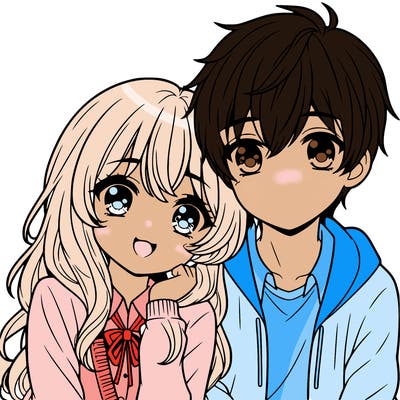 cute anime couple together