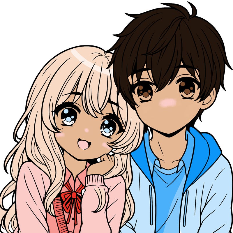 cute anime couple together