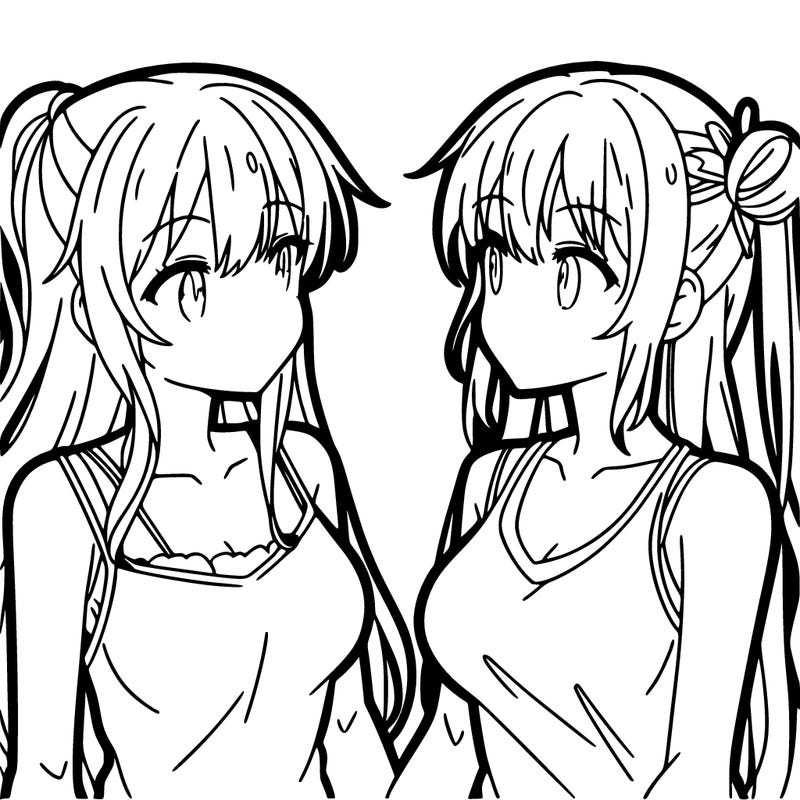 two anime girls who like eachother