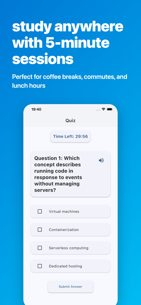 ISACA AAISM AI Security - Uma captura de tela do aplicativo ISACA AAISM AI Security mostrando uma questão de quiz prático com opções de múltipla escolha para preparação para o exame.