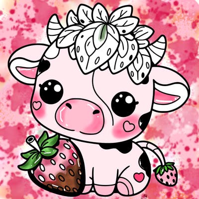 cute strawberry cow