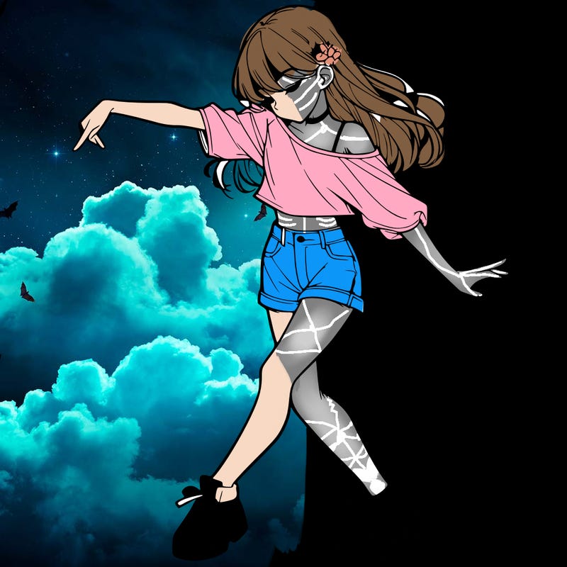 realistic girl danceing