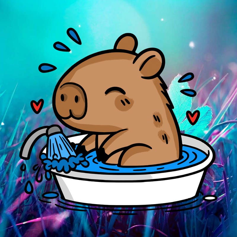 capybara taking a bath