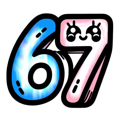 the numbers 67