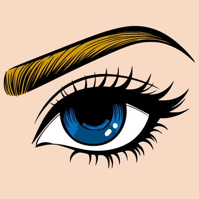 eye closeup with eyebrow