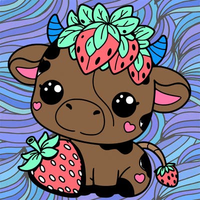 cute strawberry cow