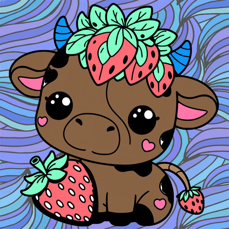 cute strawberry cow