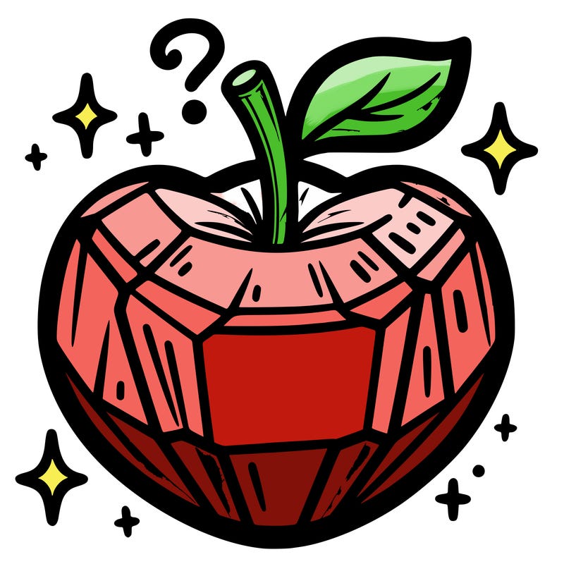 very shiny crystal apple