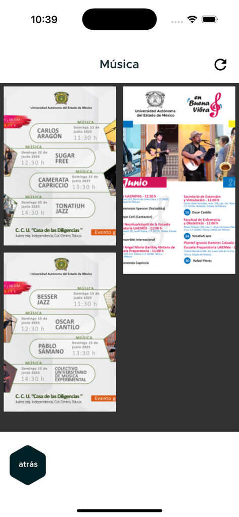 UAEMéx - Music events and cultural agenda schedule in the UAEMex mobile app