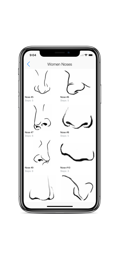 Draw Human Body - Hair Style - Tutorials showing step by step drawing guides for female noses.