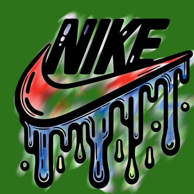 dripping nike logo