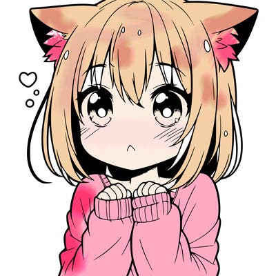 shy anime catgirl