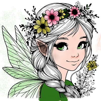 beautiful realistic fairy portrait