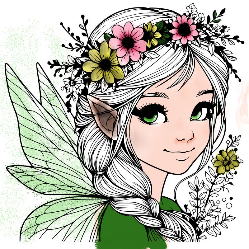 beautiful realistic fairy portrait