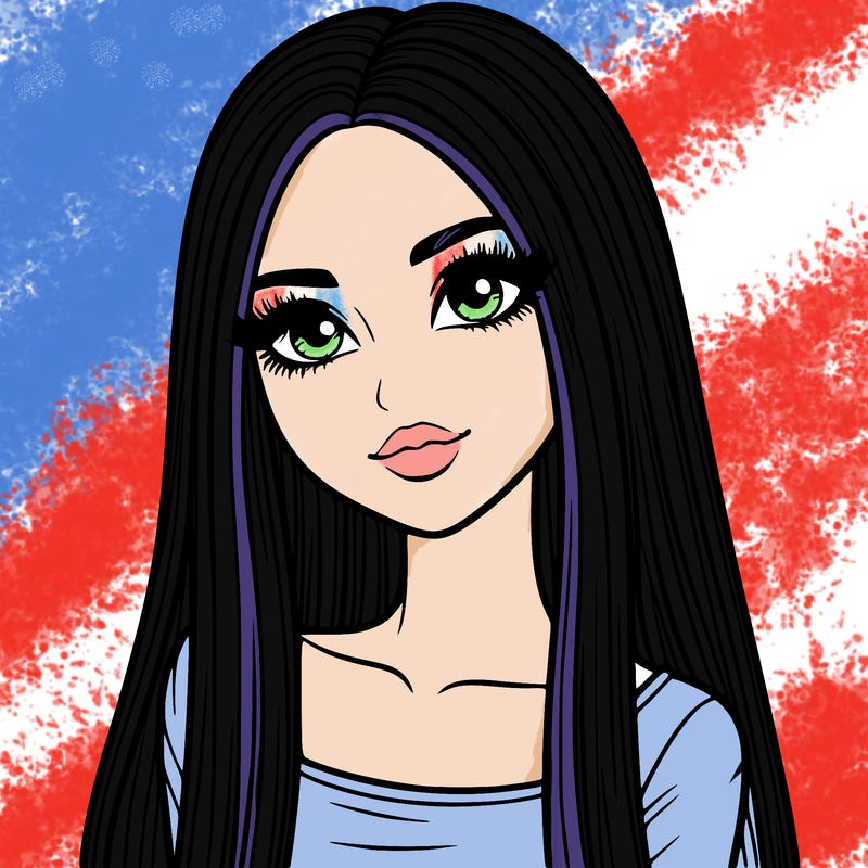 realistic girl with straight and long hair