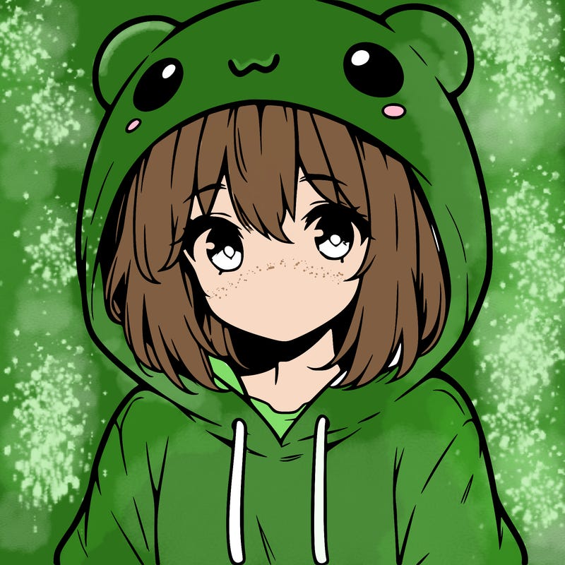 anime cute girl with hoodie