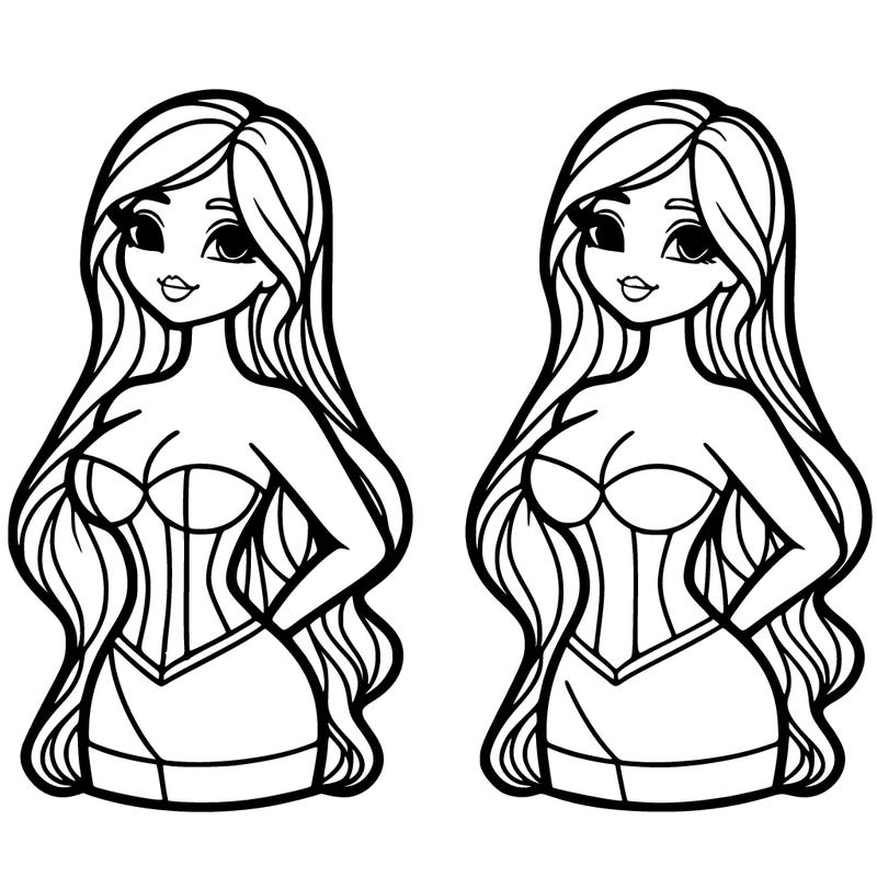 realistic girl with an hour glass body