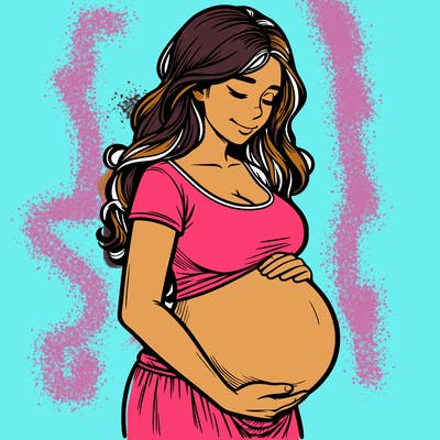 woman heavily pregnant realistic