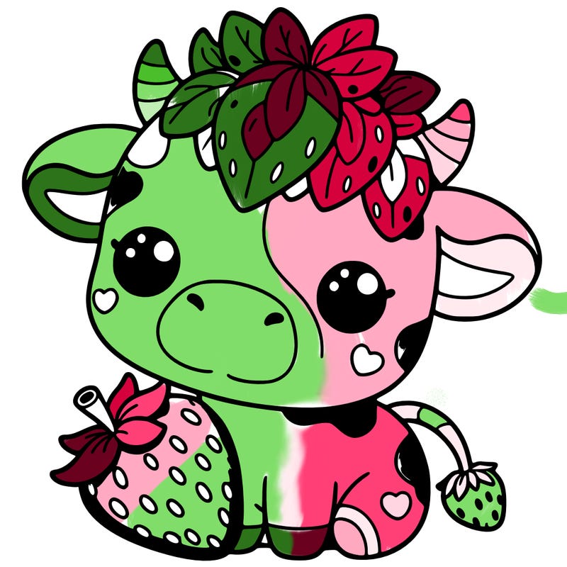 cute strawberry cow