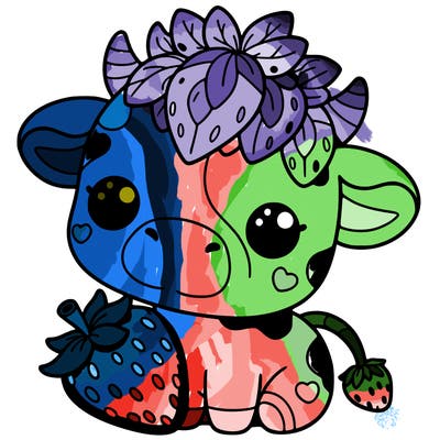 cute strawberry cow